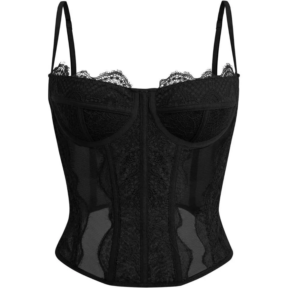 Corset Tops For Women Going Out Lace Mesh Date Night Fall Fashion Outfits Clothe